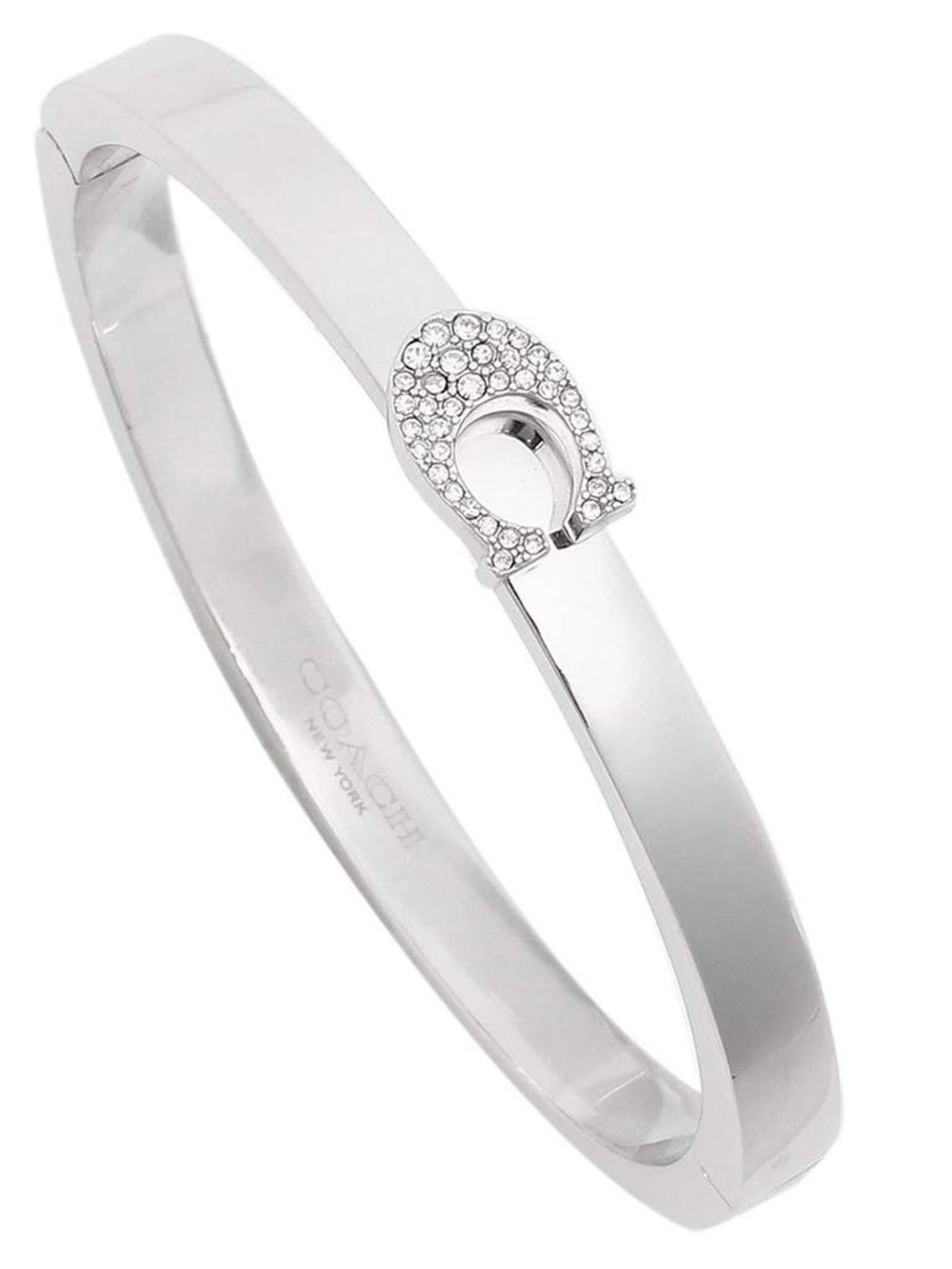 Coach Silver Bangle with Crystal Logo Detail